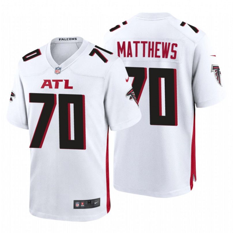 Men Atlanta Falcons 70 Jake Matthews Nike White Game NFL Jersey